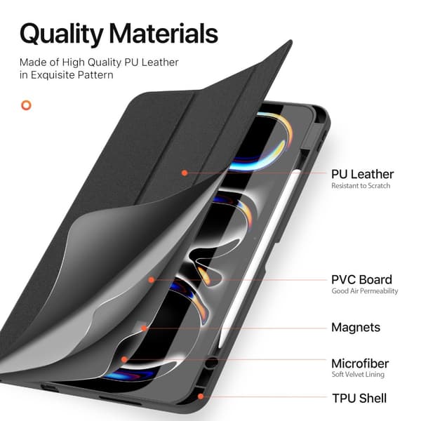DUX DUCIS Domo iPad Pro 13 (2024) fodral Tri-Fold - Svart