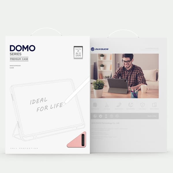 DUX DUCIS Domo iPad Air 13 (2024) Deksel Trefoldelig - Rosa