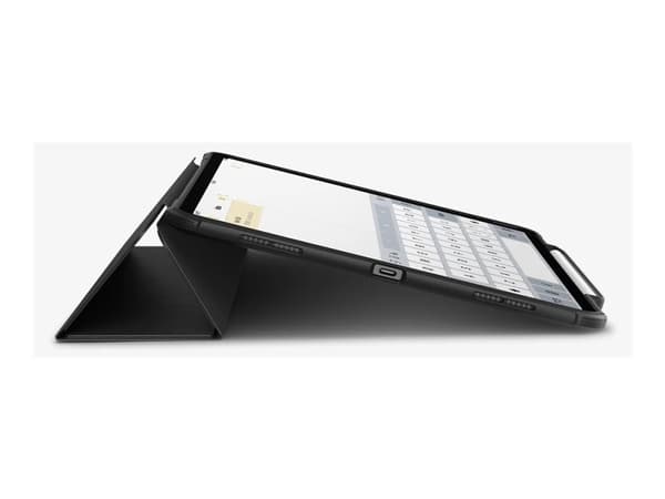 Spigen Rugged Armor Pro - Vikbart fodral för surfplatta - robust - polyuretanläder, kolfiber - svart - för Apple 13-inch iPad Air M2 Wi-Fi, M2 Wi-Fi
