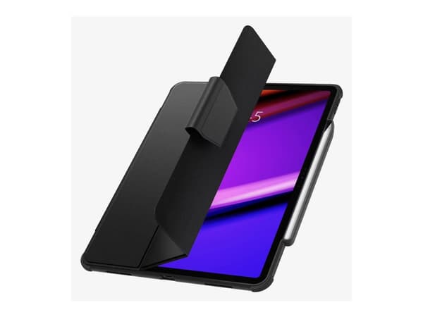 Spigen Rugged Armor Pro - Vikbart fodral för surfplatta - robust - polyuretanläder, kolfiber - svart - för Apple 13-inch iPad Air M2 Wi-Fi, M2 Wi-Fi