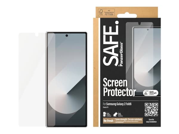 SAFE. by PanzerGlass - Skjermbeskyttelse for mobiltelefon - klassisk passform - glass - for Samsung Galaxy Z Fold6