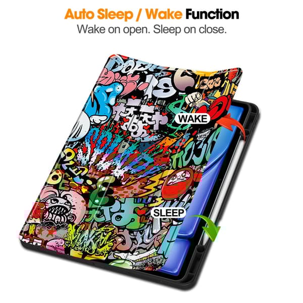 iPad Air 13 1st Gen (2024) Fodral Tri-fold Graffiti
