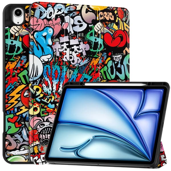 iPad Air 13 1st Gen (2024) Fodral Tri-fold Graffiti