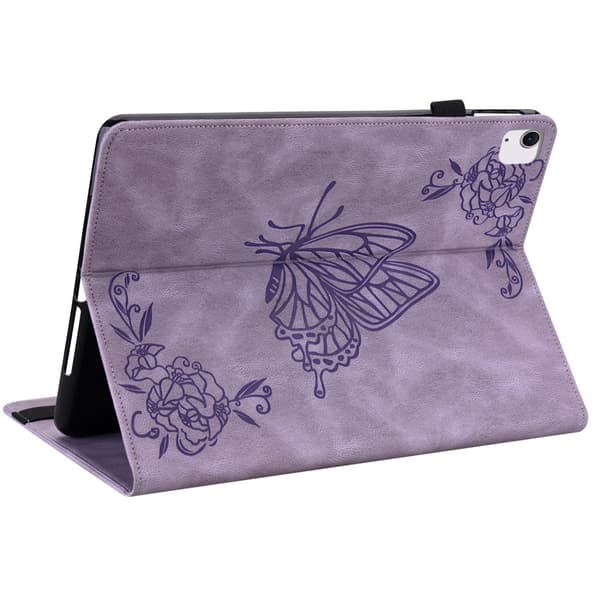 Läderfodral iPad Air 11 6th Gen (2024) Fjärilar Lila
