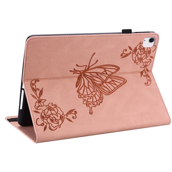 Läderfodral iPad Air 11 6th Gen (2024) Fjärilar Rosa