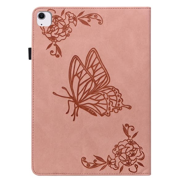 Läderfodral iPad Air 11 6th Gen (2024) Fjärilar Rosa