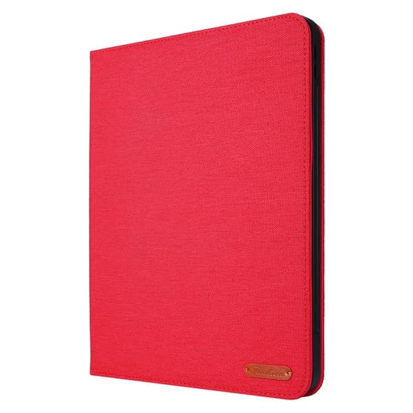 For iPad Air 13 (2024) Sammenleggbart Veske Kortholder Stofftekstur - Rød