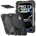Miniatyrbild 8 av 8: Till iPad Pro 11 (2024) Fodral Stativ Skämskydd PC+Silikon - Svart
