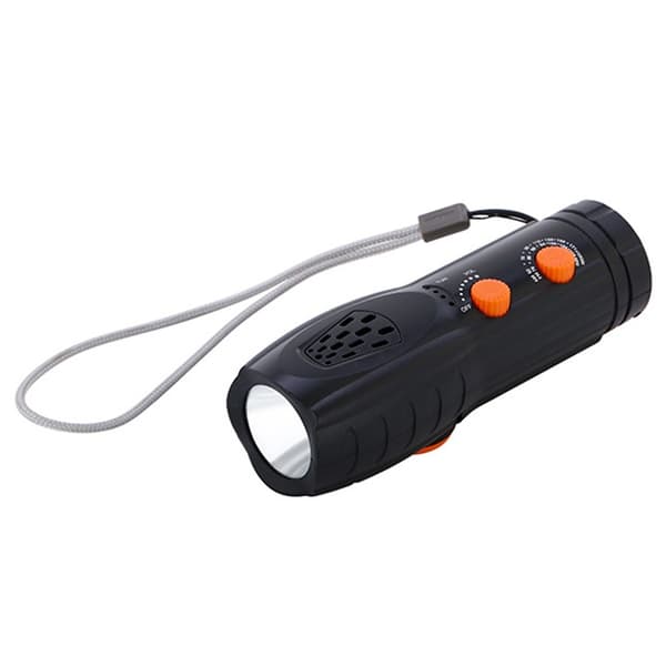 Håndsving AM/FM Radio LED Lommelygte 1200mAh Emergency PowerBank