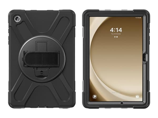 4smarts GRIP - Baksidedeksel for nettbrett - robust - polykarbonat, termoplast-polyuretan (TPU), gummi - svart - for Samsung Galaxy Tab A9+