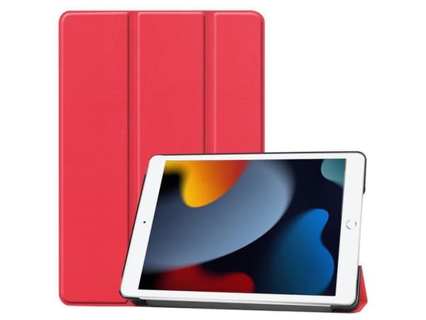 CoreParts - Vikbart fodral för surfplatta - tri-fold caster - röd - 10.2" - för Apple 10.2-inch iPad (7:e generation, 8:e generation, 9:e generation)