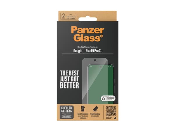 PanzerGlass - Skärmskydd för mobiltelefon - ultrabred passning - glas - för Google Pixel 9 Pro XL