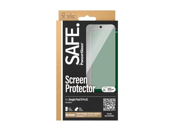 SAFE. by PanzerGlass - Skjermbeskyttelse for mobiltelefon - ultrabred passform - glass - for Google Pixel 9 Pro XL