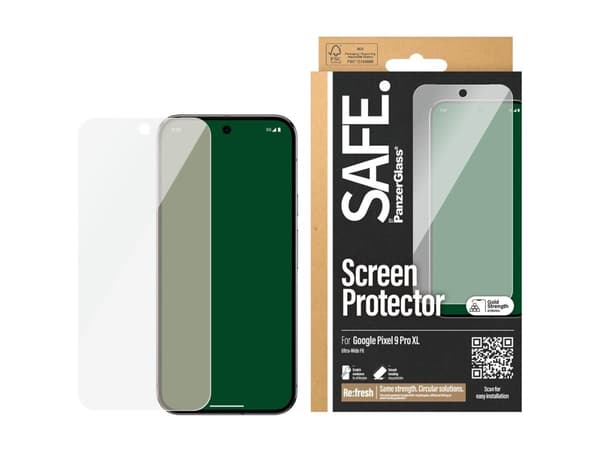 SAFE. by PanzerGlass - Skjermbeskyttelse for mobiltelefon - ultrabred passform - glass - for Google Pixel 9 Pro XL
