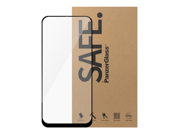 SAFE. by PanzerGlass - Skjermbeskyttelse for mobiltelefon - ultrabred passform - glass - rammefarge svart - for Samsung Galaxy A30