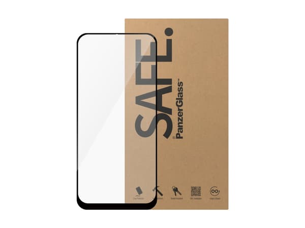 SAFE. by PanzerGlass - Skjermbeskyttelse for mobiltelefon - ultrabred passform - glass - rammefarge svart - for Samsung Galaxy A30