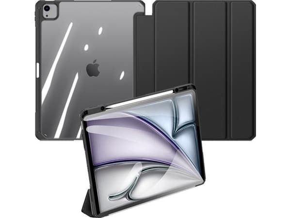 Dux Ducis Toby-fodral med klaff och stativ för iPad Air 13" 2024 / iPad Pro 12,9" 2018-2022 - sort