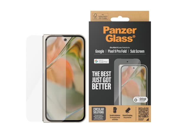 PanzerGlass - Skjermbeskyttelse for mobiltelefon - ultrabred passform - glass - for Google Pixel 9 Pro Fold