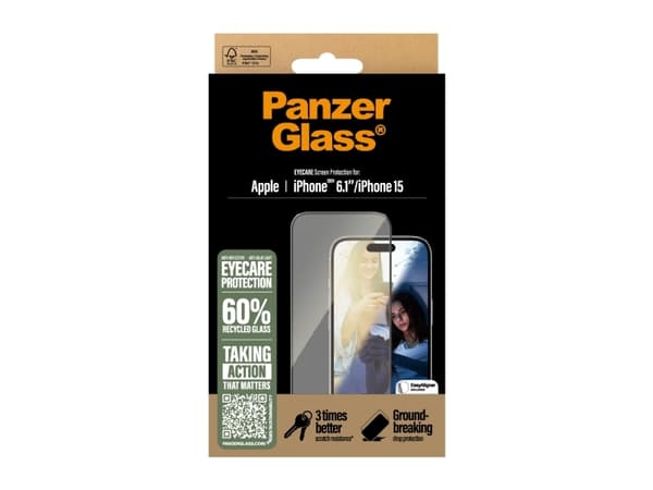 PANZERGLASS EYECARE NÄYTÖNSUOJA IPHONE '24 6.1 | ERITTÄIN LAAJA ISTUVUUS