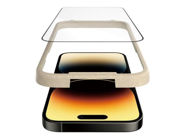 PanzerGlass - Skjermbeskyttelse for mobiltelefon - ultrabred passform - glass - rammefarge svart - for Apple iPhone 14 Pro