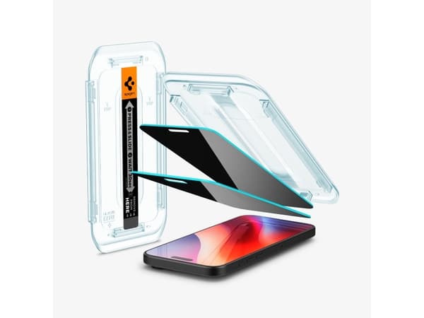 Spigen GLAS.tR EZ Fit | Privacy, Apple, iPhone 16 Pro Max, Transparent, 2 pc(s)