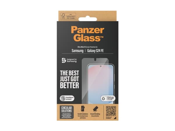 PanzerGlass - Skärmskydd för mobiltelefon - ultra-bred passform med aligner - glas - för Samsung Galaxy S24 FE