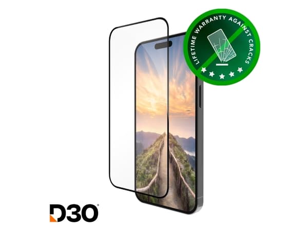 dbramante1928 Eco-shield - Matkapuhelimen näytönsuoja - lasi - kehyksen väri musta - Apple iPhone 16:lle