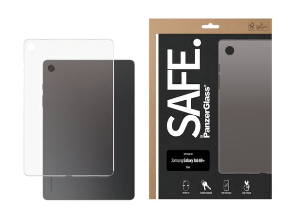 SAFE. by PanzerGlass - Baksidesskydd för surfplatta - termoplastisk polyuretan (TPU) - transparent - för Samsung Galaxy Tab A9+