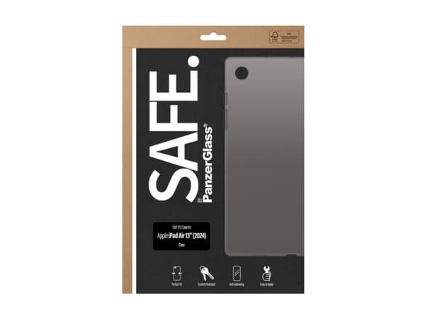 SAFE. by PanzerGlass - Baksidedeksel for nettbrett - 100 % resirkulerbar termoplastisk polyuretan (TPU) - gjennomsiktig - for Apple 13-inch iPad Air