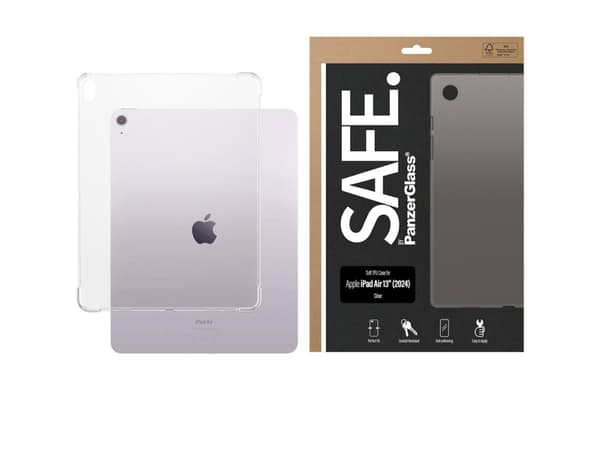 SAFE. by PanzerGlass - Baksidedeksel for nettbrett - 100 % resirkulerbar termoplastisk polyuretan (TPU) - gjennomsiktig - for Apple 13-inch iPad Air