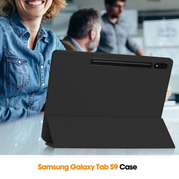 Samsung Galaxy Tab S10 Plus Fodral Tri-Fold Med Pen-hållare Svart