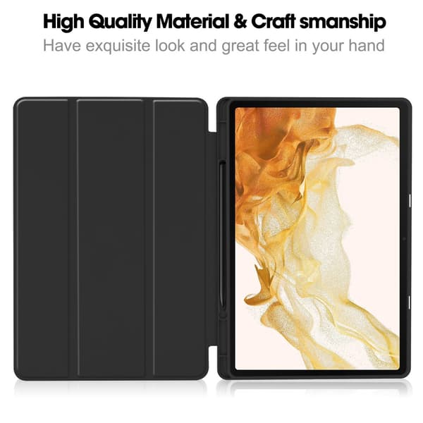 Samsung Galaxy Tab S10 Plus Fodral Tri-Fold Med Pen-hållare Svart