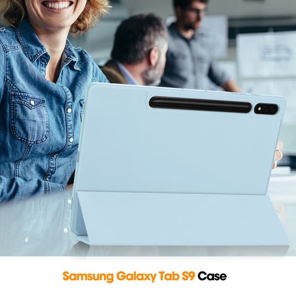 Samsung Galaxy Tab S10 Plus Fodral Tri-Fold Med Pen-hållare Blå
