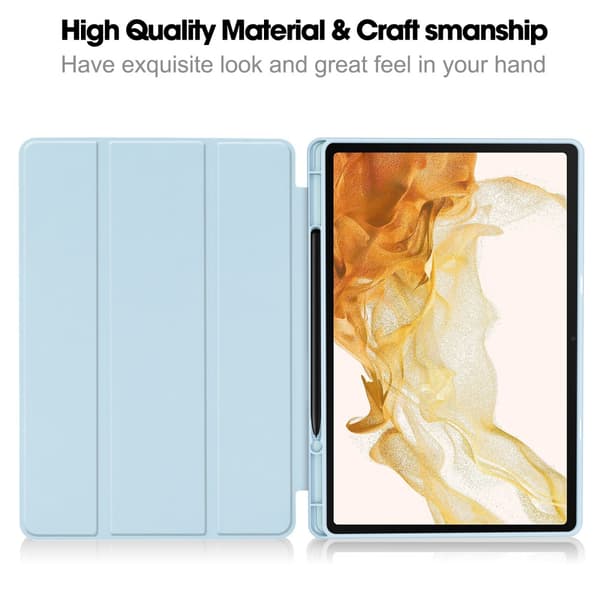 Samsung Galaxy Tab S10 Plus Fodral Tri-Fold Med Pen-hållare Blå