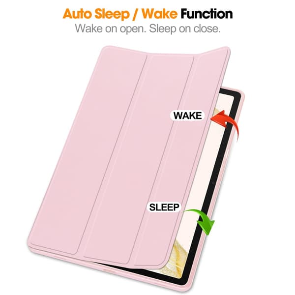 Samsung Galaxy Tab S10 Plus Fodral Tri-Fold Med Pen-hållare Rosa