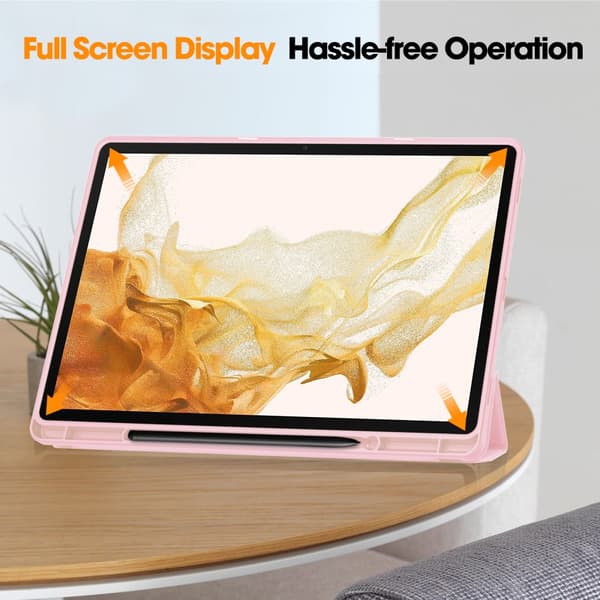 Samsung Galaxy Tab S10 Plus Fodral Tri-Fold Med Pen-hållare Rosa