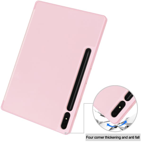 Samsung Galaxy Tab S10 Plus Fodral Tri-Fold Med Pen-hållare Rosa
