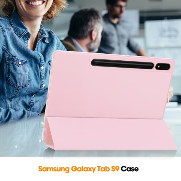 Samsung Galaxy Tab S10 Plus Fodral Tri-Fold Med Pen-hållare Rosa
