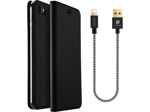 Dux Ducis Etui Dux ducis guld pro IPHONE 7 BOOK CASE MED KABEL czarny