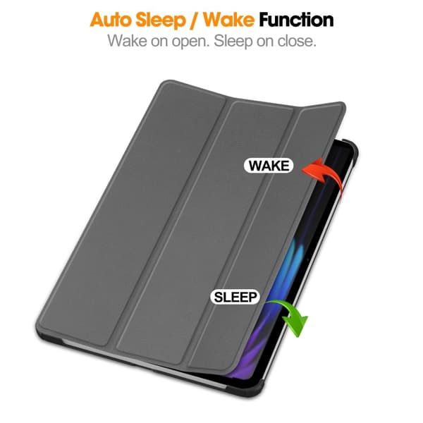 Slim Fit Dekselveske til Xiaomi Pad 7 Auto Wake/Sleep - Grå