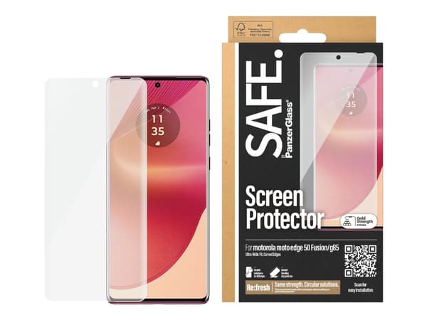 SAFE. by PanzerGlass - Skjermbeskyttelse for mobiltelefon - ultrabred passform - glass - for Motorola Edge 50 Fusion; Moto G85