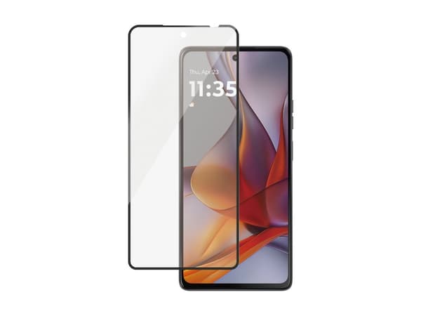 PanzerGlass - Skärmskydd för mobiltelefon - ultrabred passning - glas - ramfärg svart - för Motorola Moto G75