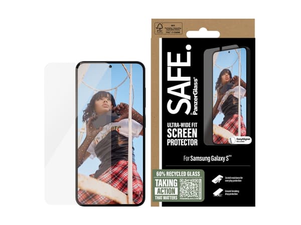 PanzerGlass SAFE. av ® Skjermbeskyttelse Samsung Galaxy S 2025 | Ultra-Wide Fit m. Juster