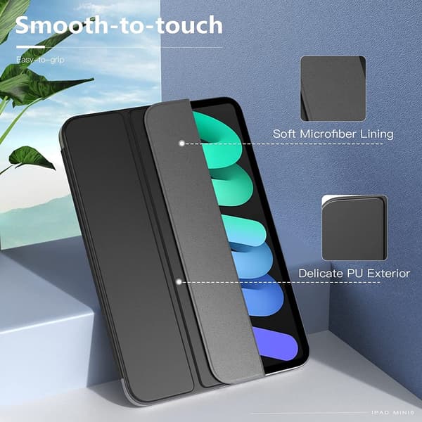 iPad Mini 6th Gen (2021) Fodral Tri-fold Magnetic Svart