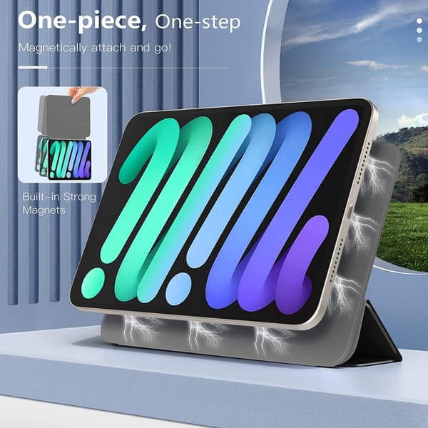 iPad Mini 7th Gen (2024) Fodral Tri-fold Magnetic Svart