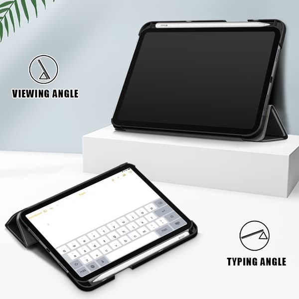 iPad Mini 6th Gen (2021) Fodral Tri-Fold Med Pencil-hållare Svart