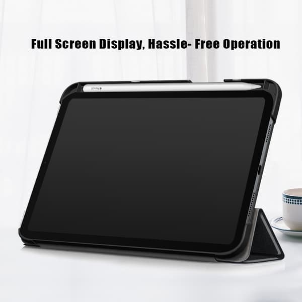 iPad Mini 6th Gen (2021) Fodral Tri-Fold Med Pencil-hållare Svart