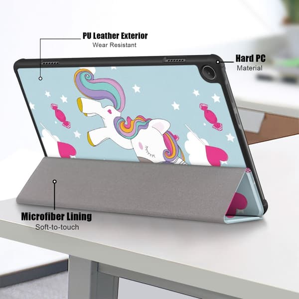 Lenovo Tab M10 Plus (3rd gen) Fodral Tri-fold Unicorn