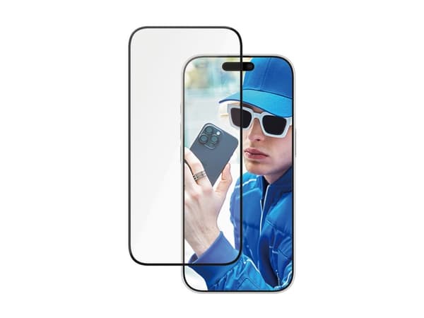 PanzerGlass Ceramic Protection - Skärmskydd för mobiltelefon - ultrabred passning - glas - ramfärg svart - för Apple iPhone 16 Pro