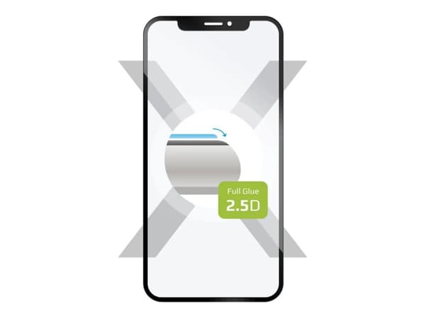 FIXED - Skärmskydd för mobiltelefon - helt fodral - 2.5D - glas - ramfärg svart